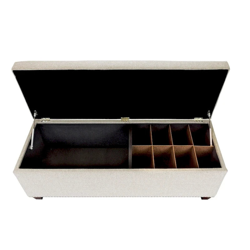 6 Button Nail Linen & Shoe Storage Bench