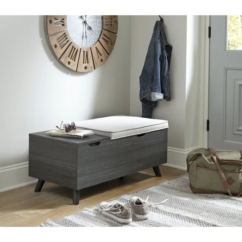 Gray Storage Bench - 39W x 19D x 17H