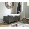 Gray Storage Bench - 39W x 19D x 17H