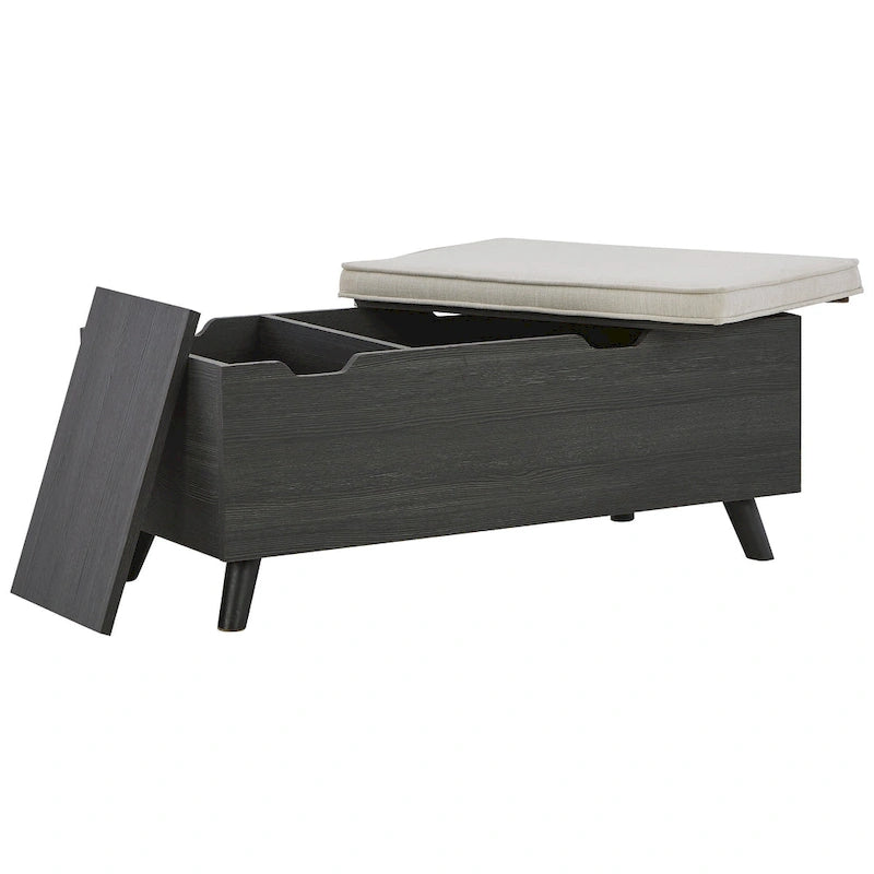 Gray Storage Bench - 39W x 19D x 17H