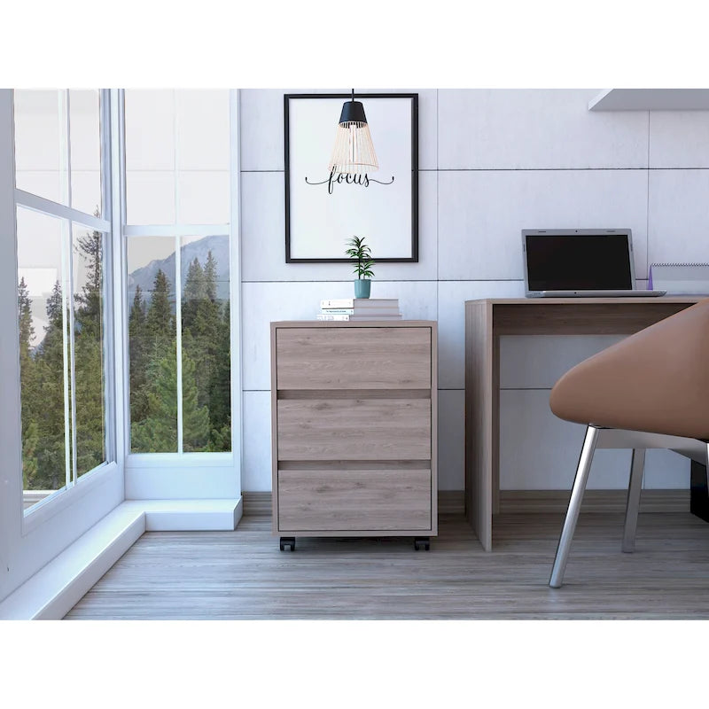 Three Drawers Filing Cabinet Roller Blade Glide