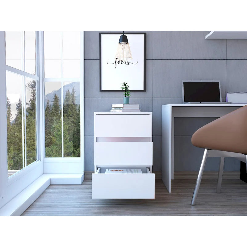 Three Drawers Filing Cabinet Roller Blade Glide