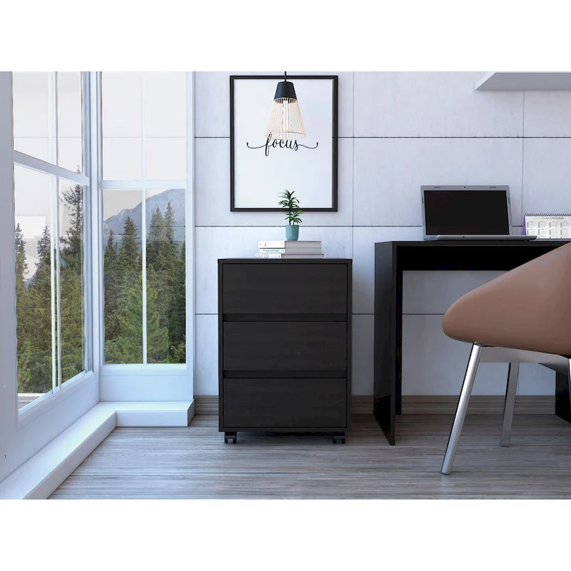 Three Drawers Filing Cabinet Roller Blade Glide