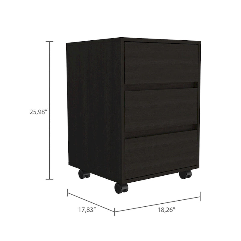 Three Drawers Filing Cabinet Roller Blade Glide