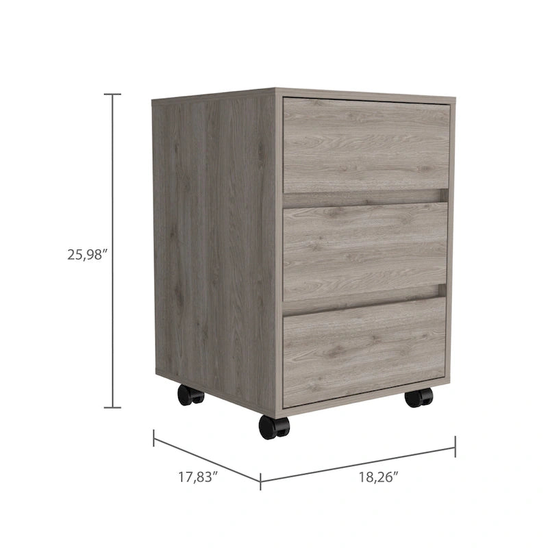 Three Drawers Filing Cabinet Roller Blade Glide