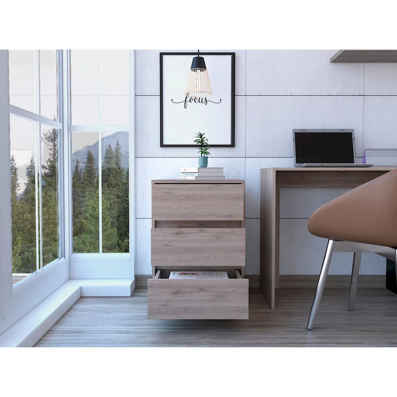 Three Drawers Filing Cabinet Roller Blade Glide