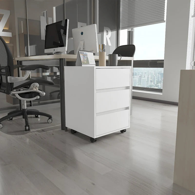 Three Drawers Filing Cabinet Roller Blade Glide