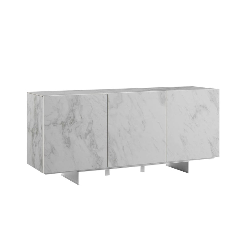 buffet-server in white marbled ceramic. - N/A