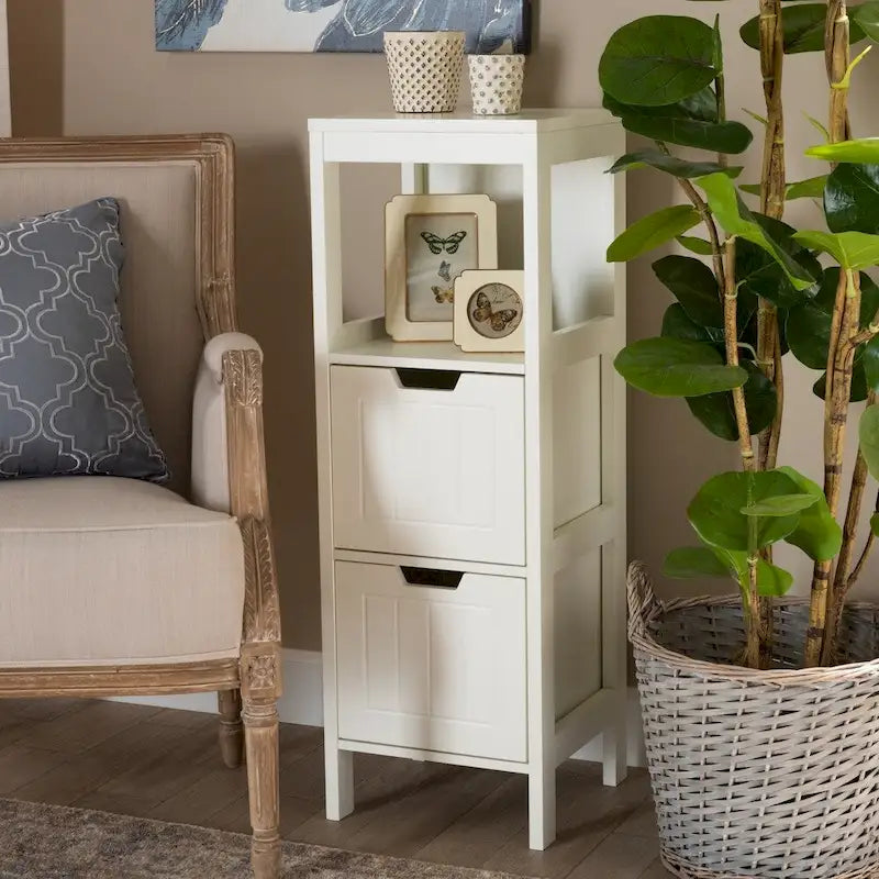 Cottage and Farmhouse 2-Drawer Storage Cabinet