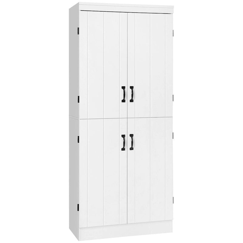 Freestanding Kitchen Pantry, 6-tier Shelving with 2 Adjustable Shelves