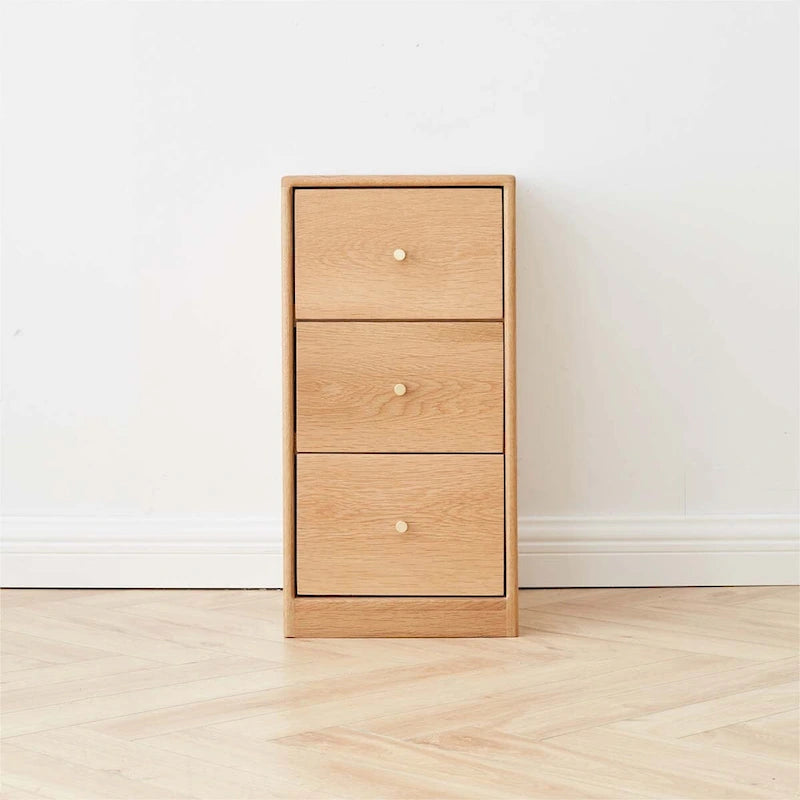 Solid Oak Bedside Table Storage Cabinet