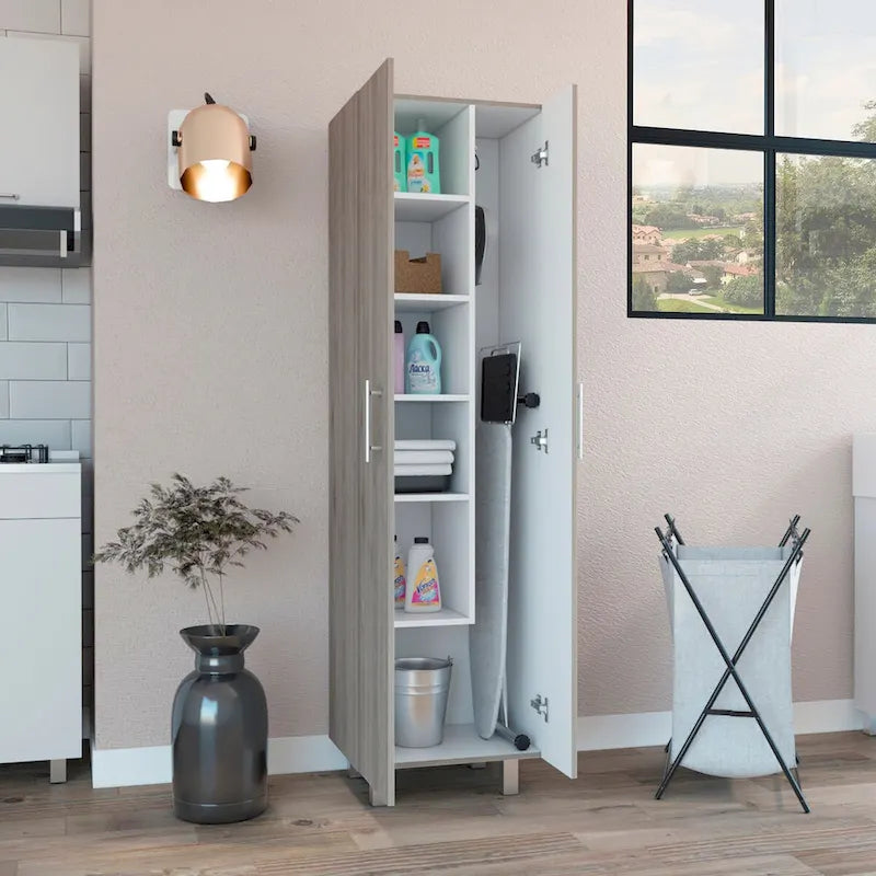 Cleaning Cabinet, Double Door Cabinet, Four Legs, Five Shelves