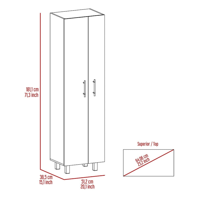 Cleaning Cabinet, Double Door Cabinet, Four Legs, Five Shelves