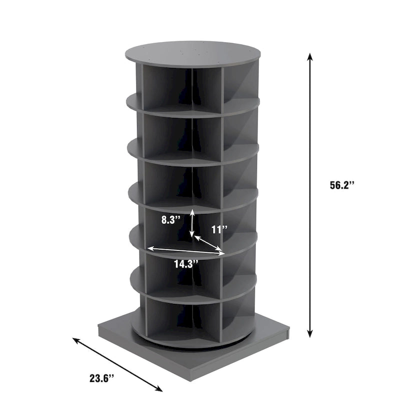 360Rotating Shoe Cabinet 6 layers Holds Up to 24 Paris of Shoes