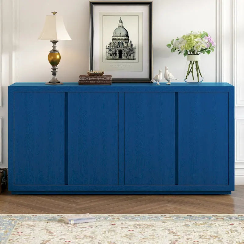 Distinctive Features of a Four-Door Cabinet Sideboard with Ash Veneer suitable for Hallway, Entryway, Living Room