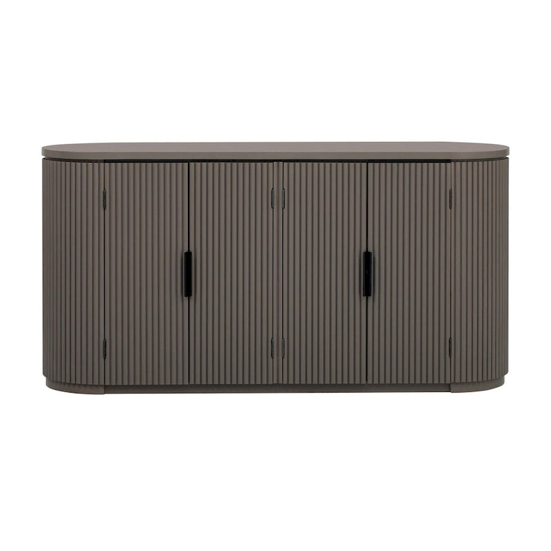 63 Vertical Striped Door Storage Cabinet with Adjustable Shelves