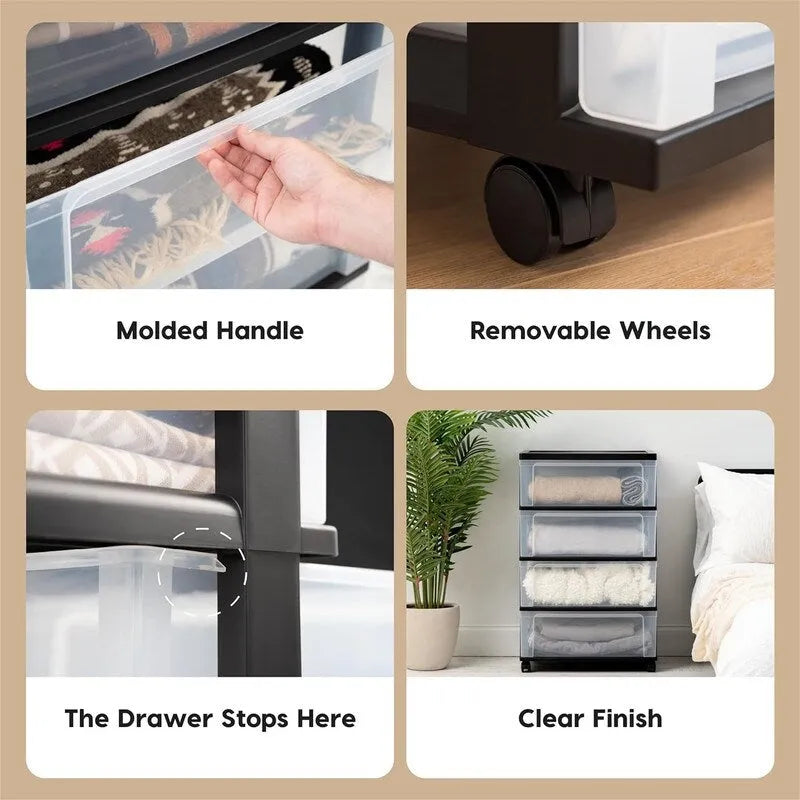 4 Drawer Wide Storage Drawer