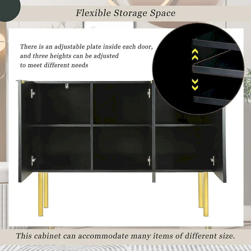 47 Modern Simple Luxury Style with Adjustable Shelves Buffet/Sideboard
