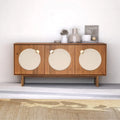 Wide Modern Walnut Effect Cabinet Sideboard