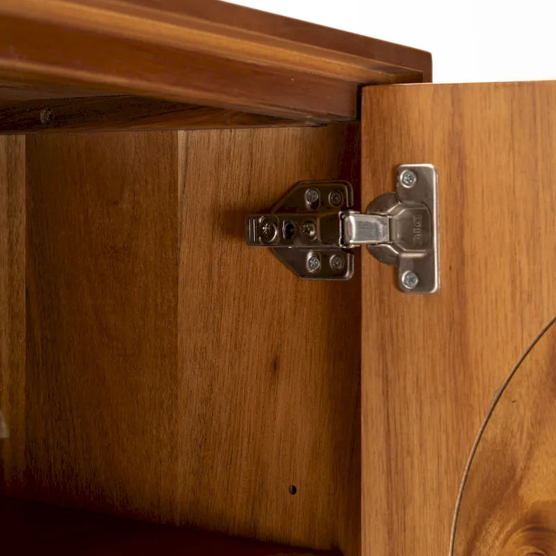 Wide Modern Walnut Effect Cabinet Sideboard