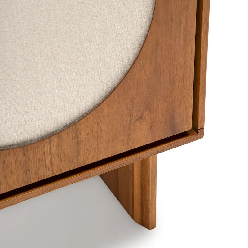 Wide Modern Walnut Effect Cabinet Sideboard