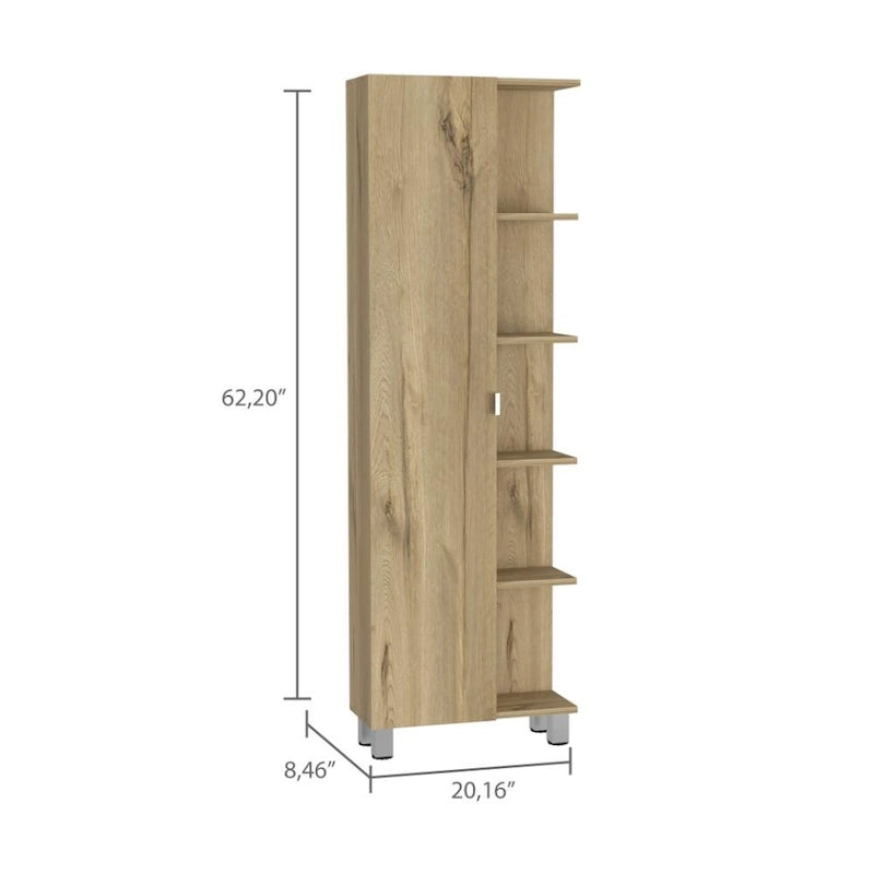 Linen Cabinet, Four Interior Shelves, Five External Shelves