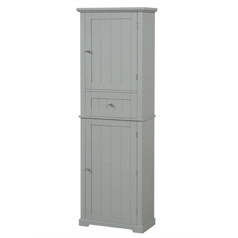 Freestanding Storage Cabinet with Drawer and Adjustable Shelf