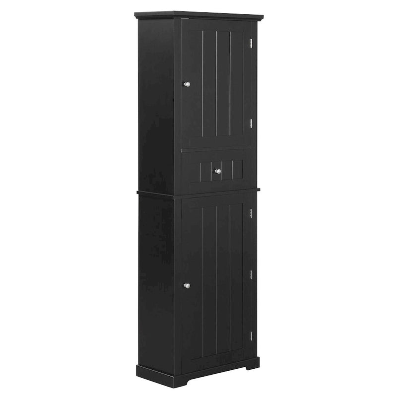 Freestanding Storage Cabinet with Drawer and Adjustable Shelf