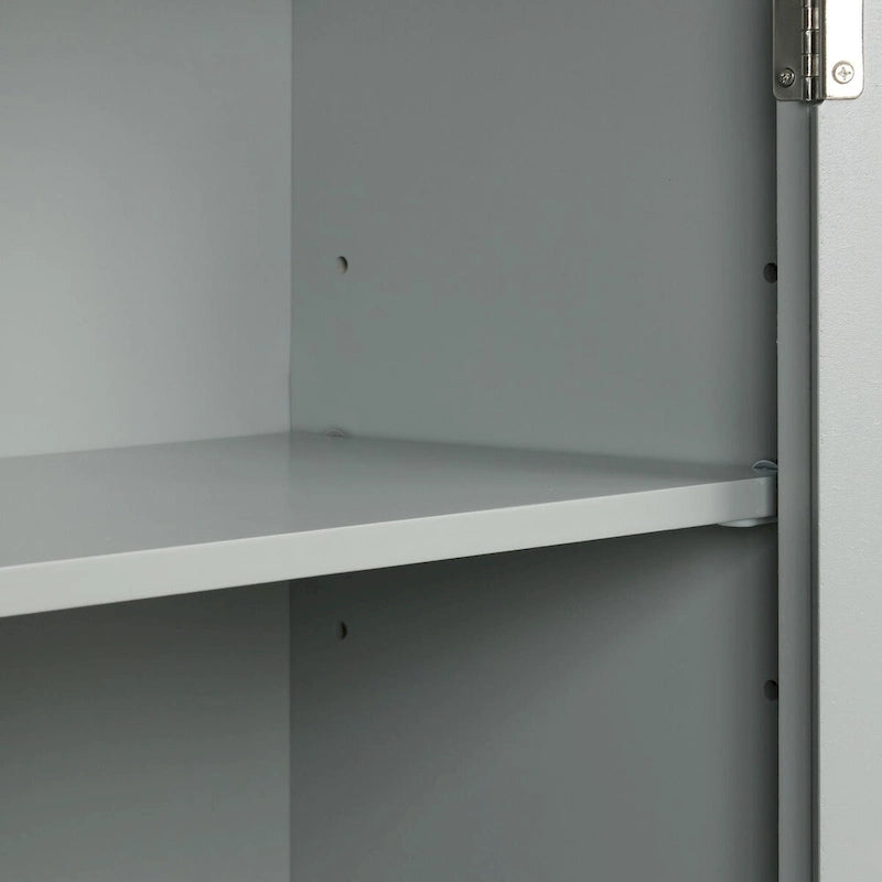 Freestanding Storage Cabinet with Drawer and Adjustable Shelf