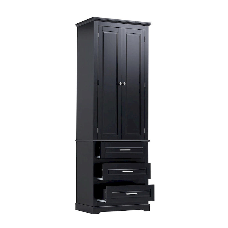 Tall Storage Cabinet with Three Drawers for Bathroom/Office